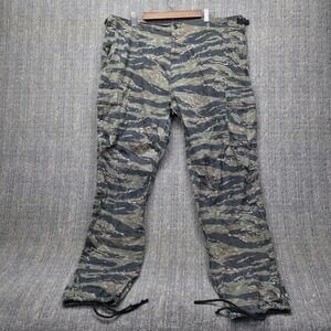 Rothco Tiger Stripe Camo BDU Cargo Pants Men's XL Reg Ripstop Zipper Fly Hunting
